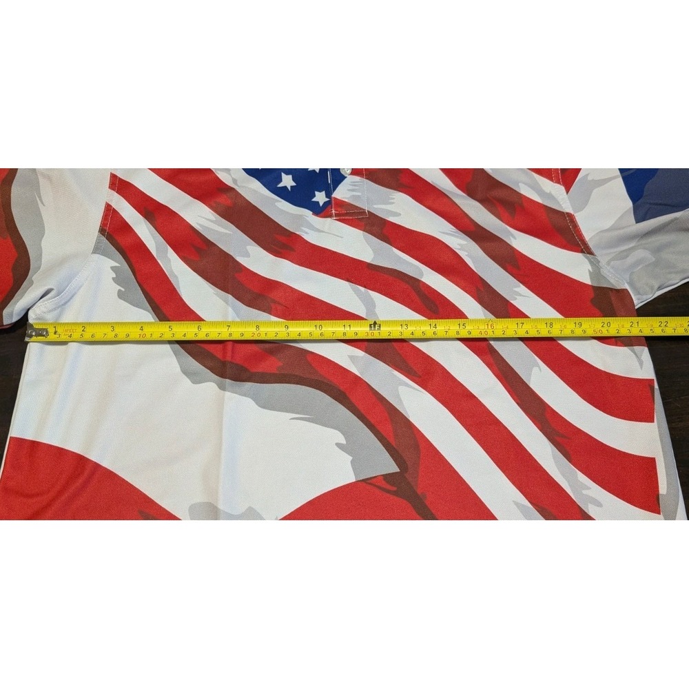 🇺🇸 Army Navy Country Club Men's Golf Polo AOP Flag USA Size Medium Performance - Picture 5 of 6